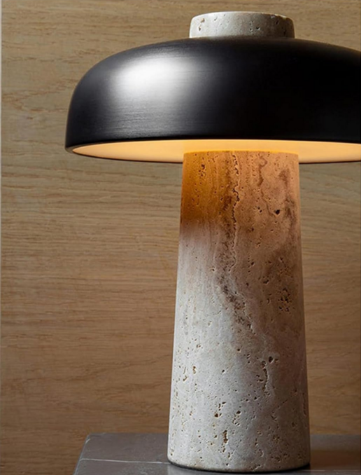 WhisperGlow Nordic Stone Bedside Lamp