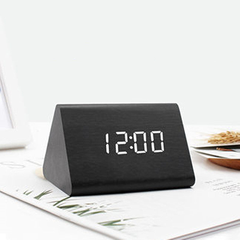 Voice-Controlled LED Wooden Alarm Clock