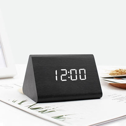 Voice-Controlled LED Wooden Alarm Clock