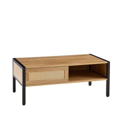 Rattan Coffee Table with Storage
