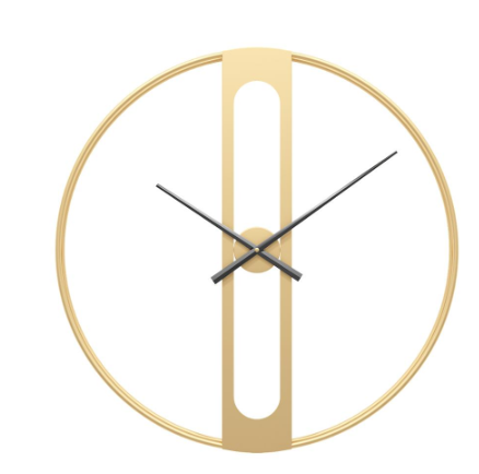 Gold Black Round Metal Wall Clock