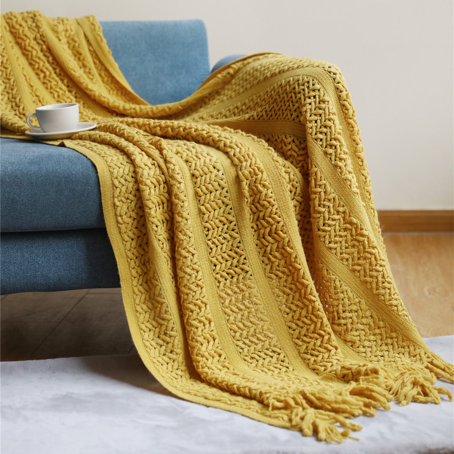 Nordic Knit Hotel Throw Blanket