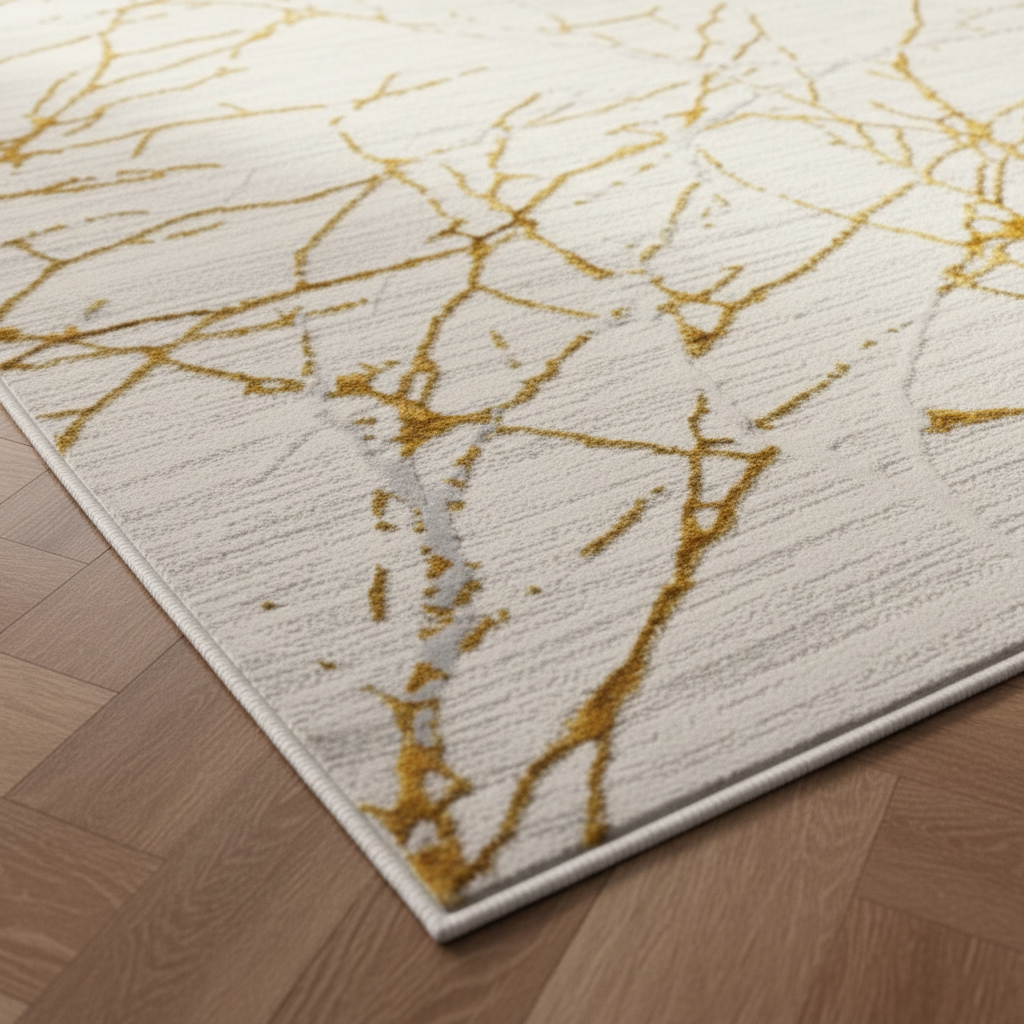Abstract Gold Area Rug