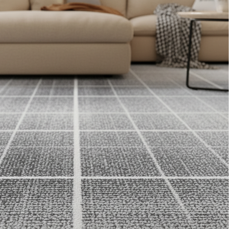 Modern Abstract Grey Striped Area Rug