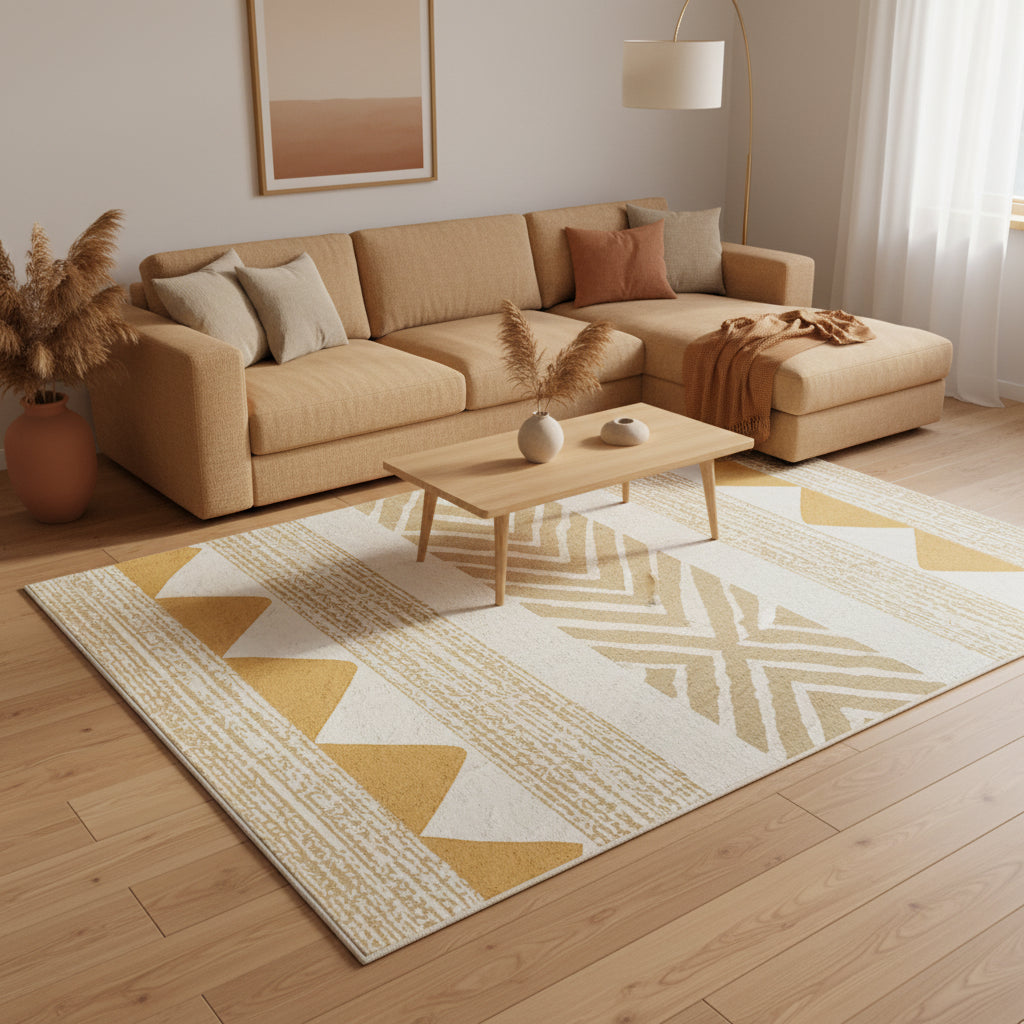 Cashmere-Feel Non-Slip Area Rug