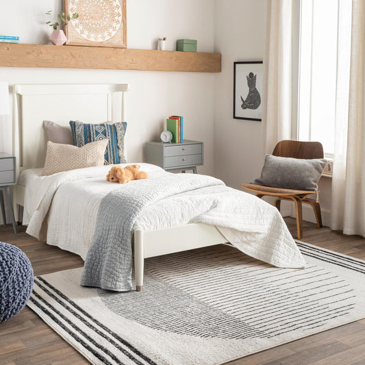 Black Ivory Geometric Area Rug