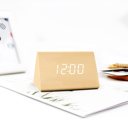 Voice-Controlled LED Wooden Alarm Clock