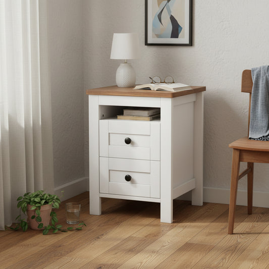 2-Drawer Farmhouse Bedside Table