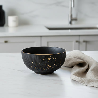 Nordic Black Gold Trim Dinner Plates