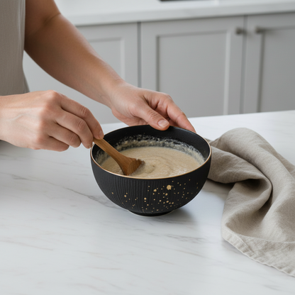 Nordic Black Gold Trim Dinner Plates