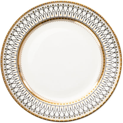 European Gold Trim Ceramic Plate Set
