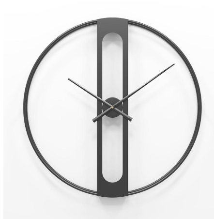 Gold Black Round Metal Wall Clock