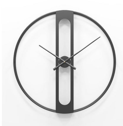 Gold Black Round Metal Wall Clock