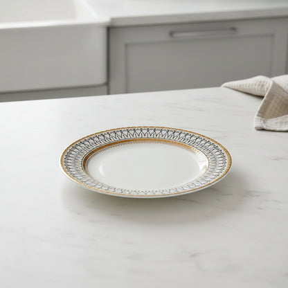 European Gold Trim Ceramic Plate Set