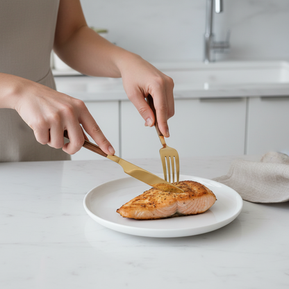Stainless Steel Cutlery with Wood Handles