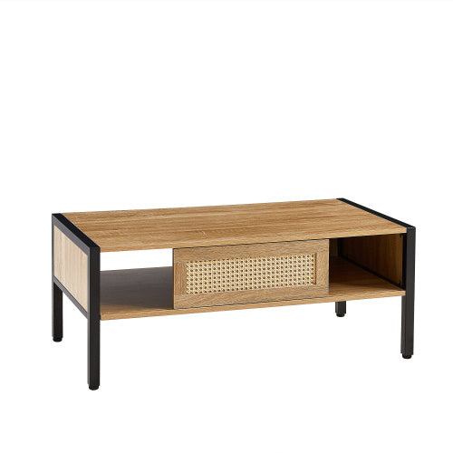 Rattan Coffee Table with Storage