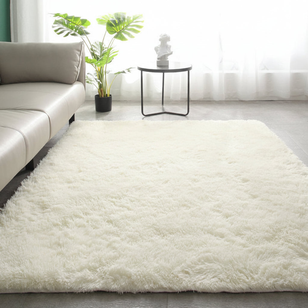Stained Plush Faux Fur Rug