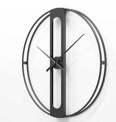 Gold Black Round Metal Wall Clock