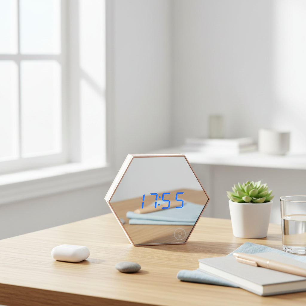 LED Mirror Digital Alarm Clock