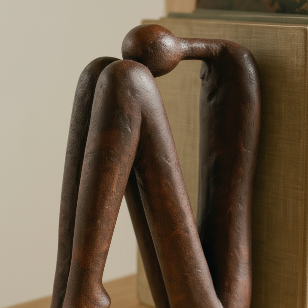 Abstract Resin Bookend Sculpture