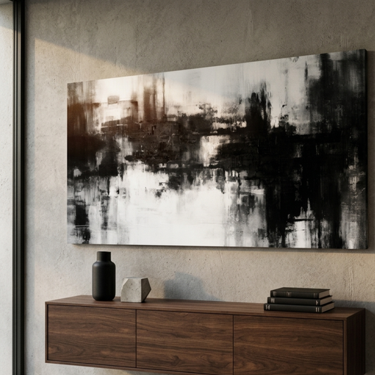 Abstract Black Canvas Wall Art 24x48