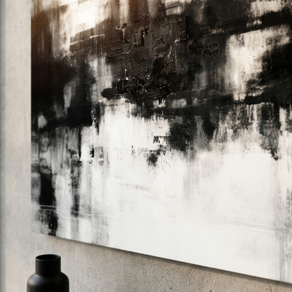 Abstract Black Canvas Wall Art 24x48