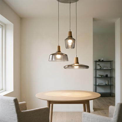 Glass Three-Head Pendant Lamp
