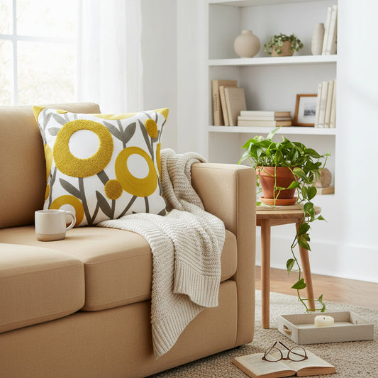 Embroidered Tassel Sofa Cushion Cover