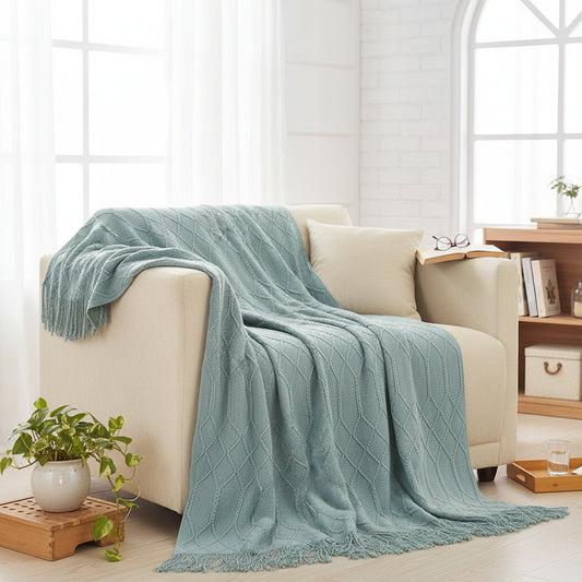 Nordic Vintage Knitted Throw Blanket