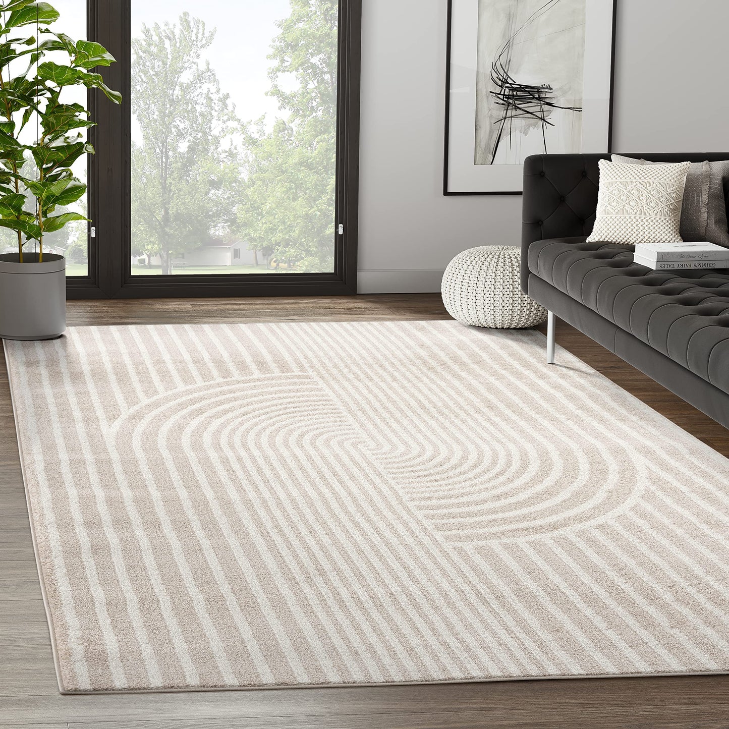Arch Pattern Knot, Cream Area Rug