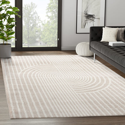 Arch Pattern Knot, Cream Area Rug