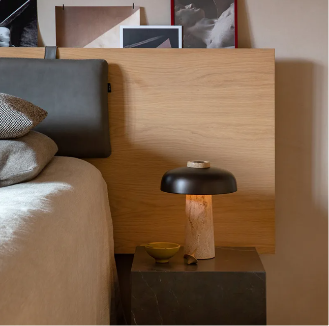 WhisperGlow Nordic Stone Bedside Lamp