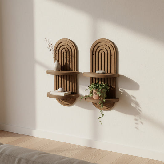 Boho Rainbow Arch Floating Shelf (Set of 2)