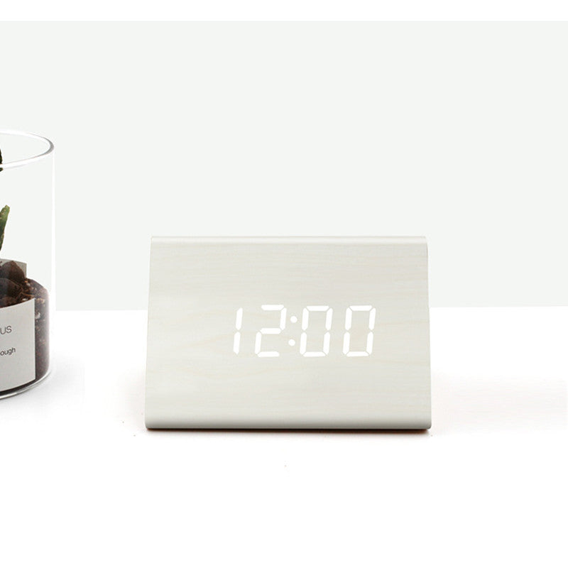 Voice-Controlled LED Wooden Alarm Clock