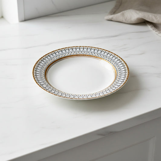 European Gold Trim Ceramic Plate Set