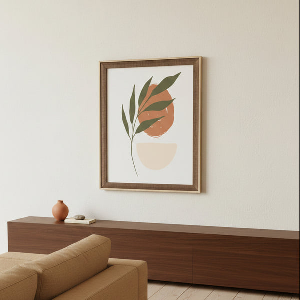 Boho Picture, Rustic Brown Frame