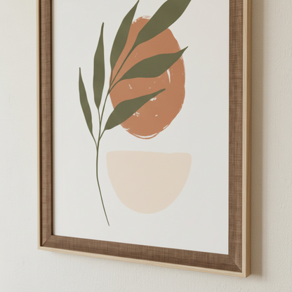 Boho Picture, Rustic Brown Frame
