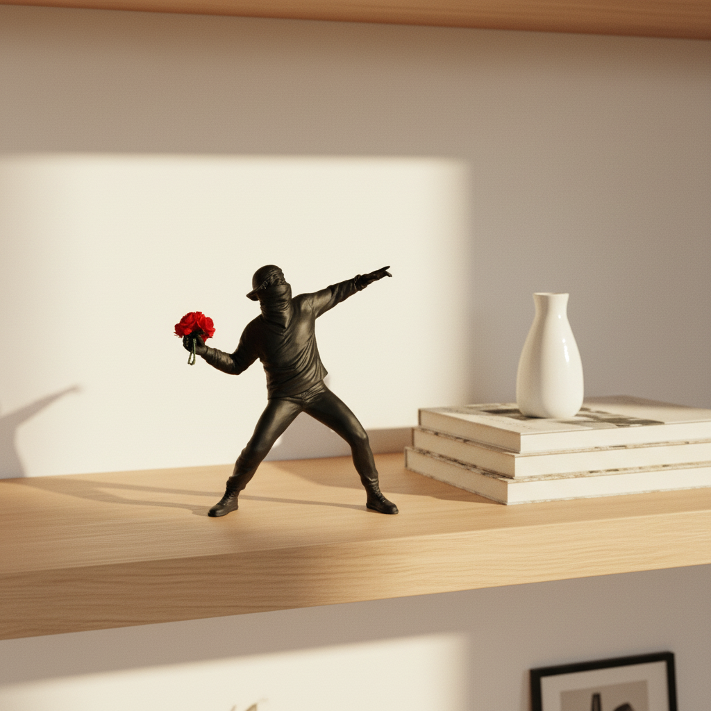 Resin Flower Thrower Sculpture