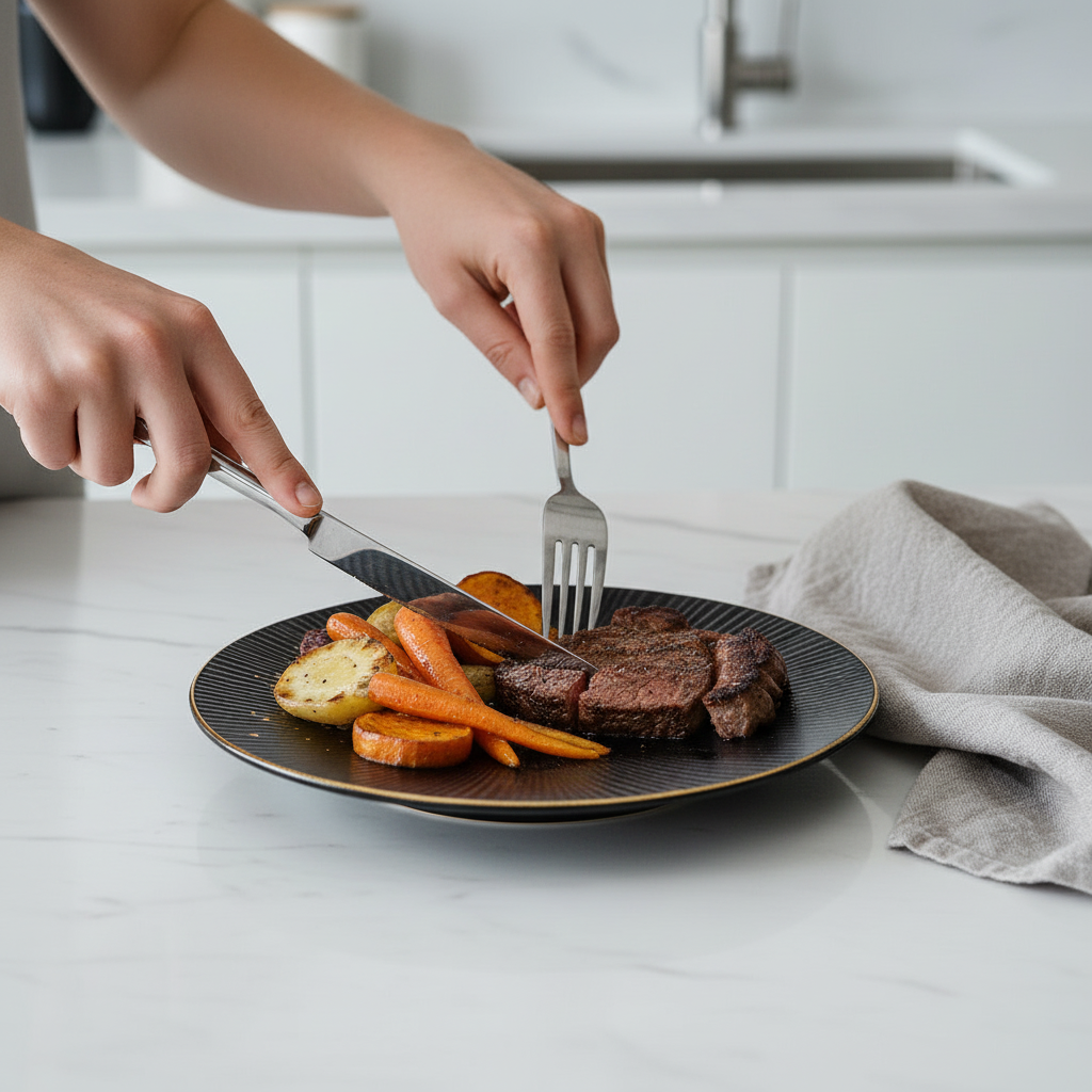 Nordic Black Gold Trim Dinner Plates