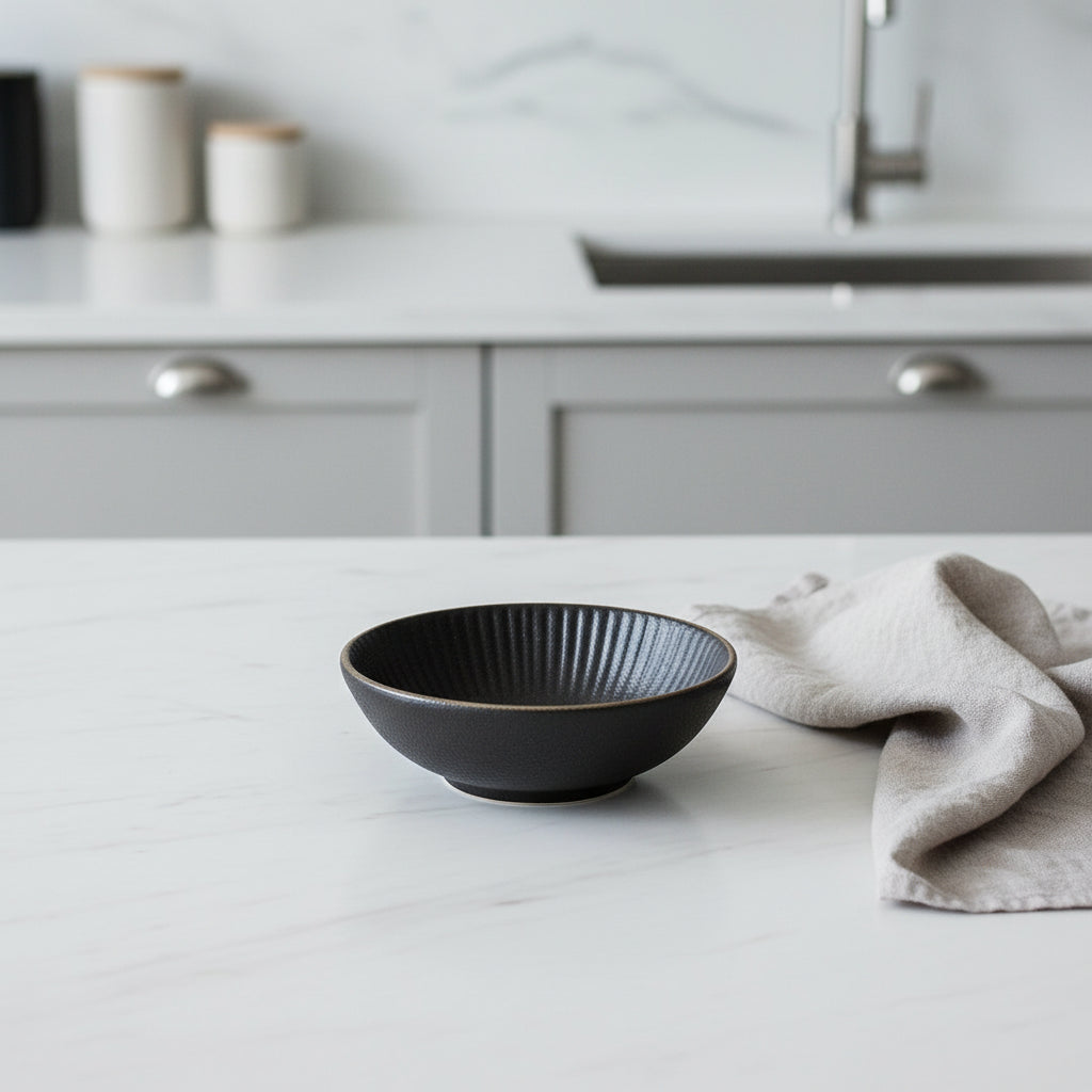 Nordic Black Gold Trim Dinner Plates