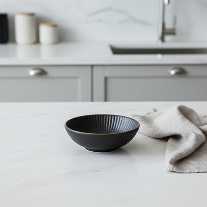 Nordic Black Gold Trim Dinner Plates