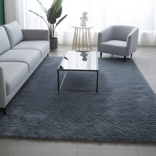 Stained Plush Faux Fur Rug