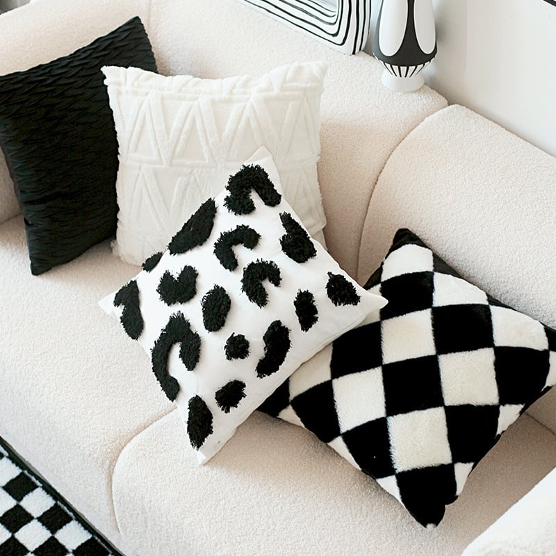 Retro Luxury Checkerboard Sofa Cushion